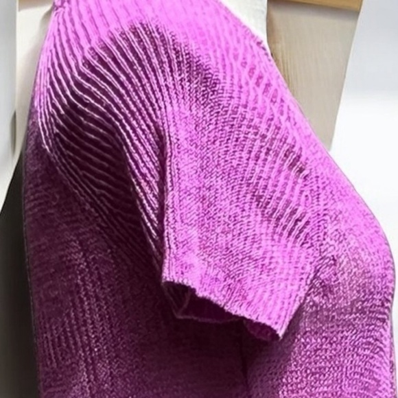 🌻Eileen Fisher Purple Linen Lagenlook Short Sleeve Knit Cardigan Size S Petite - Picture 5 of 11